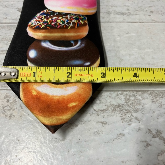 Donut Necktie Sprinkles Neck Tie American Traditions Black Men's Neck Wear NEW - Picture 6 of 7